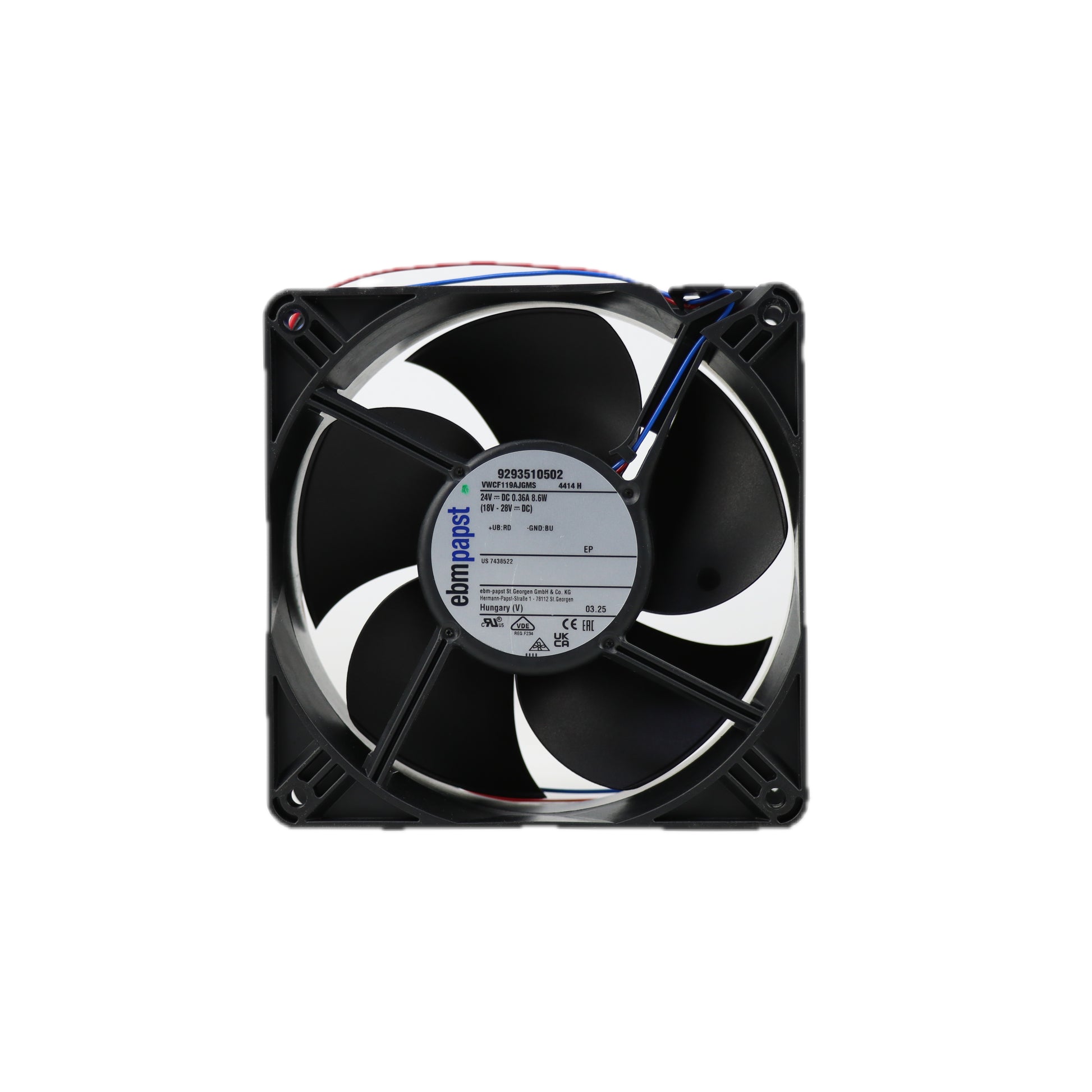 Back view of ebm-papst 4414H compact fan
