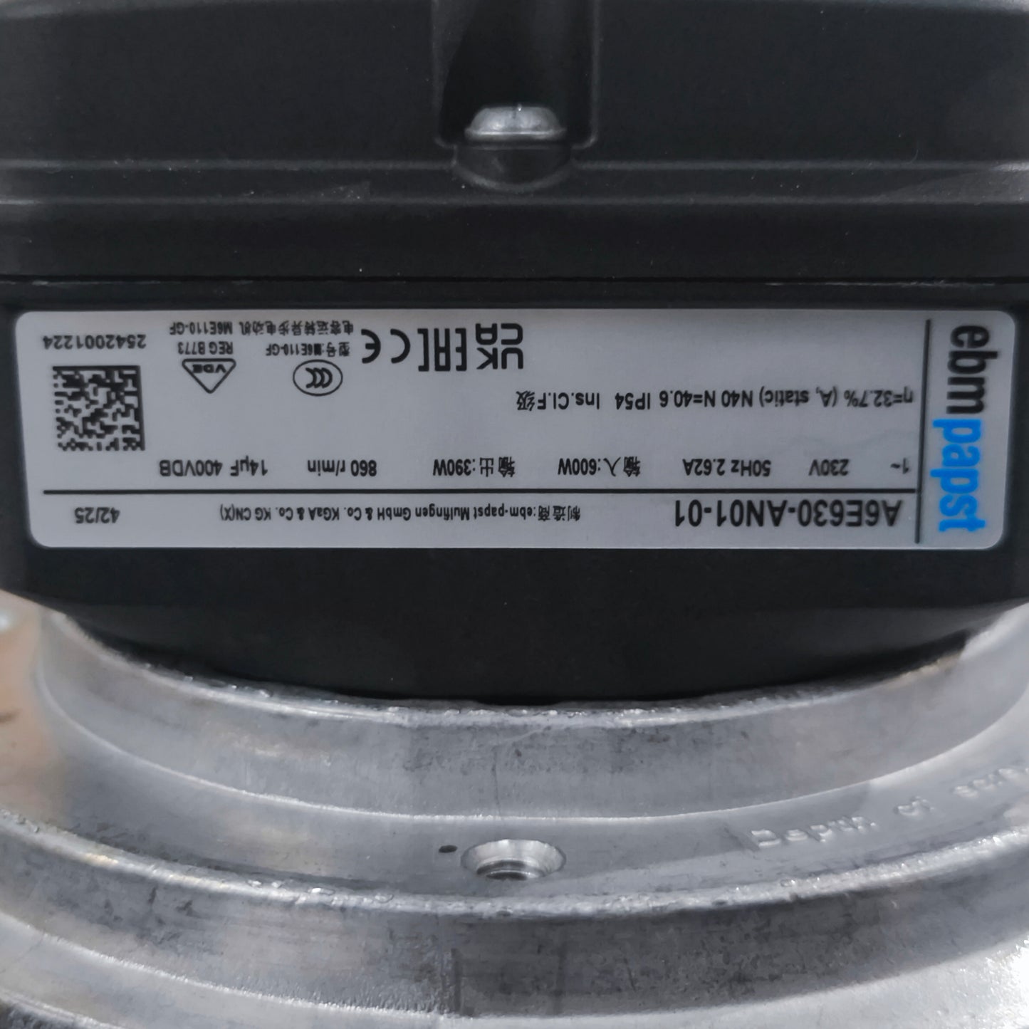 ebmpapst A6E630-AN01-01 630mm 860RPM Axial Fan for Heat Exchanger Cooling