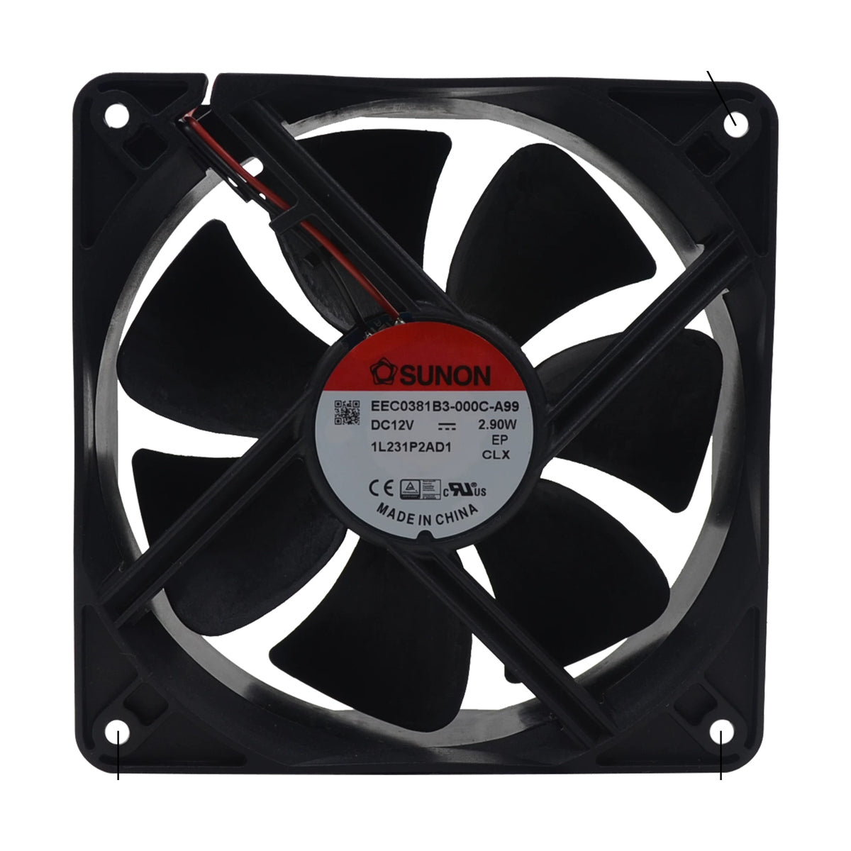 SUNON 12V DC EEC0381B3-000C-A99 Axial Fan 120*120*38mm product image