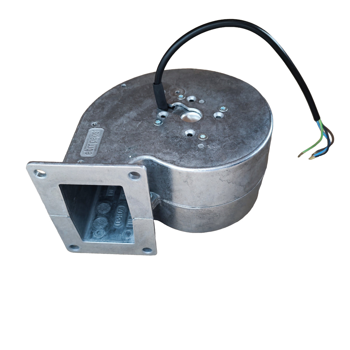 Side view of ebm-papst G2E108-AG63-01 centrifugal fan