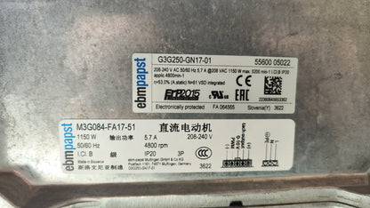 G3G250-GN17-01 5005RPM Centrifugal Fan by ebm-papst