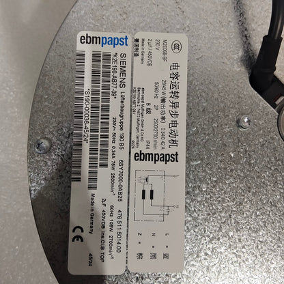 Centrifugal Fan ebm-papst K2E190-AB77-09 2500RPM