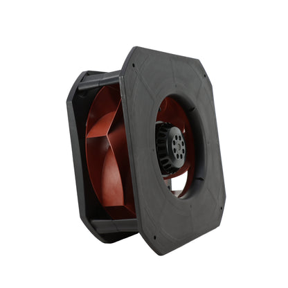 Back view of ebm-papst K2E250-RA50-01 centrifugal fan