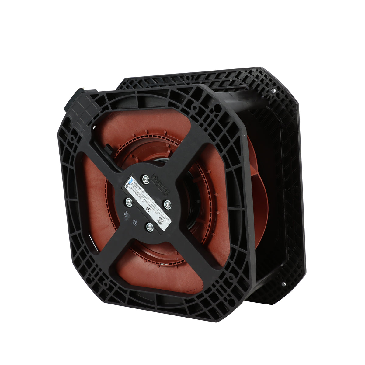 Side view of ebm-papst K2E250-RA50-01 centrifugal fan