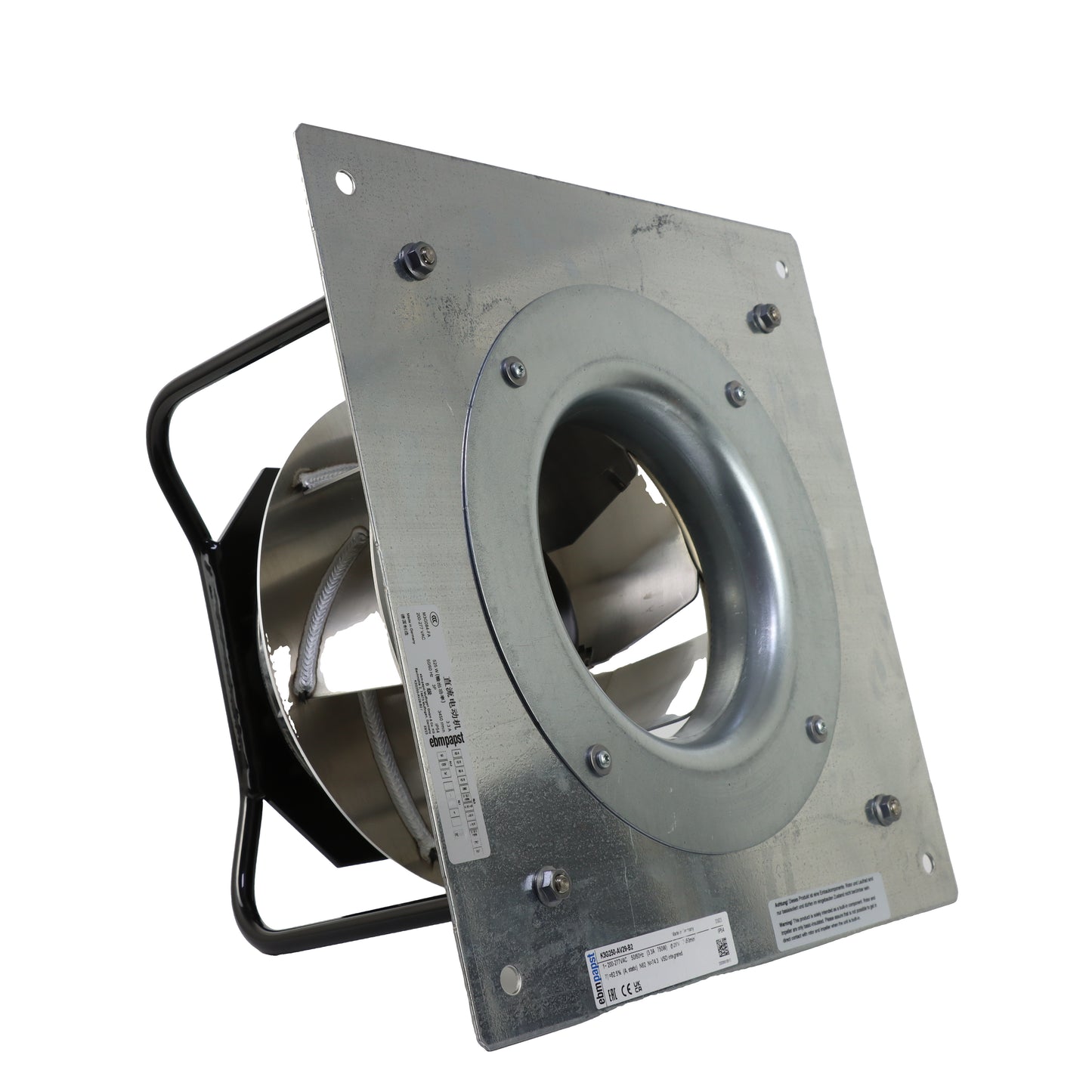 Side view of ebm-papst K3G250-AV29-B2 centrifugal fan