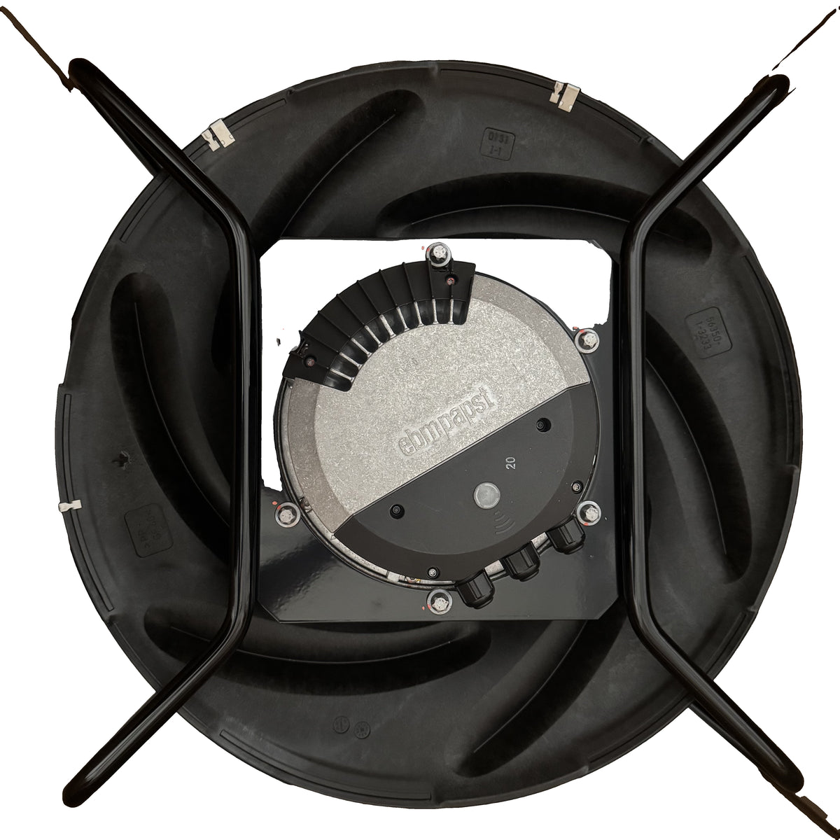 Front view of ebm-papst K3G560-FA28-03 centrifugal fan