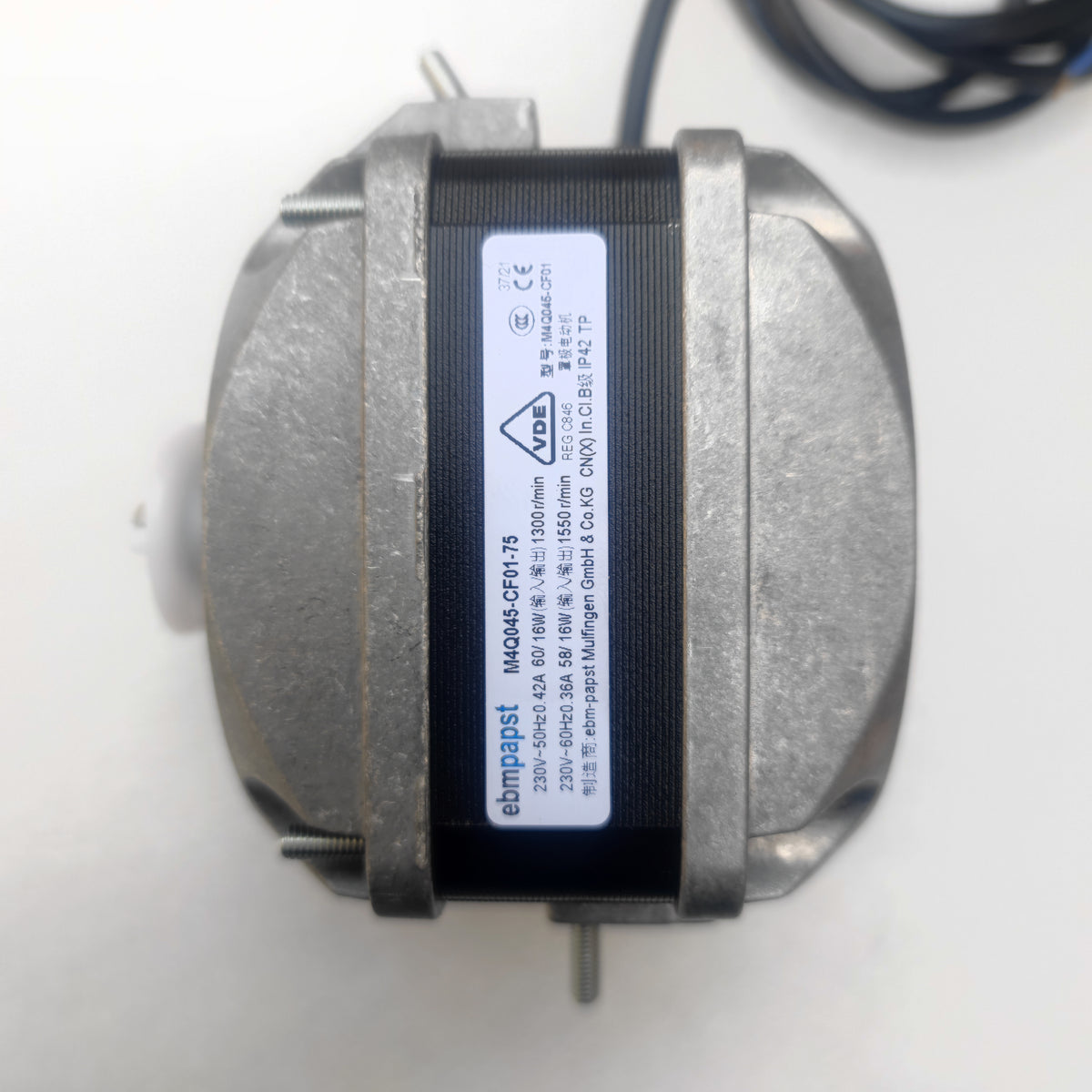 Nameplate detail of ebm-papst M4Q045-CF01-75 fan motor