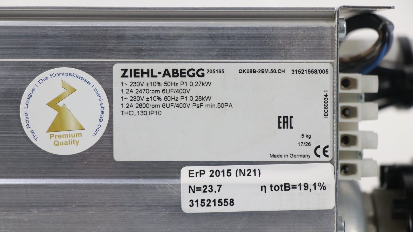 QK08B-2EM.50.CH ZIEHL-ABEGG Industrial Fan