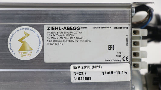 QK08B-2EM.50.CH ZIEHL-ABEGG Industrial Fan