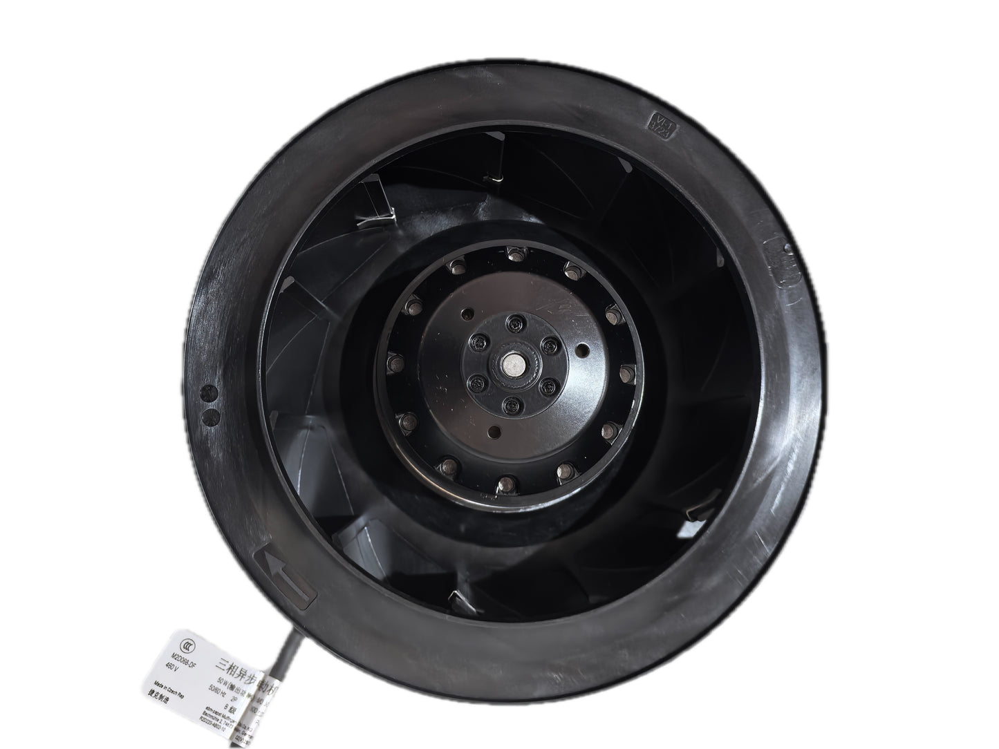 Front view of ebm-papst R2D220-AB02-10 centrifugal fan
