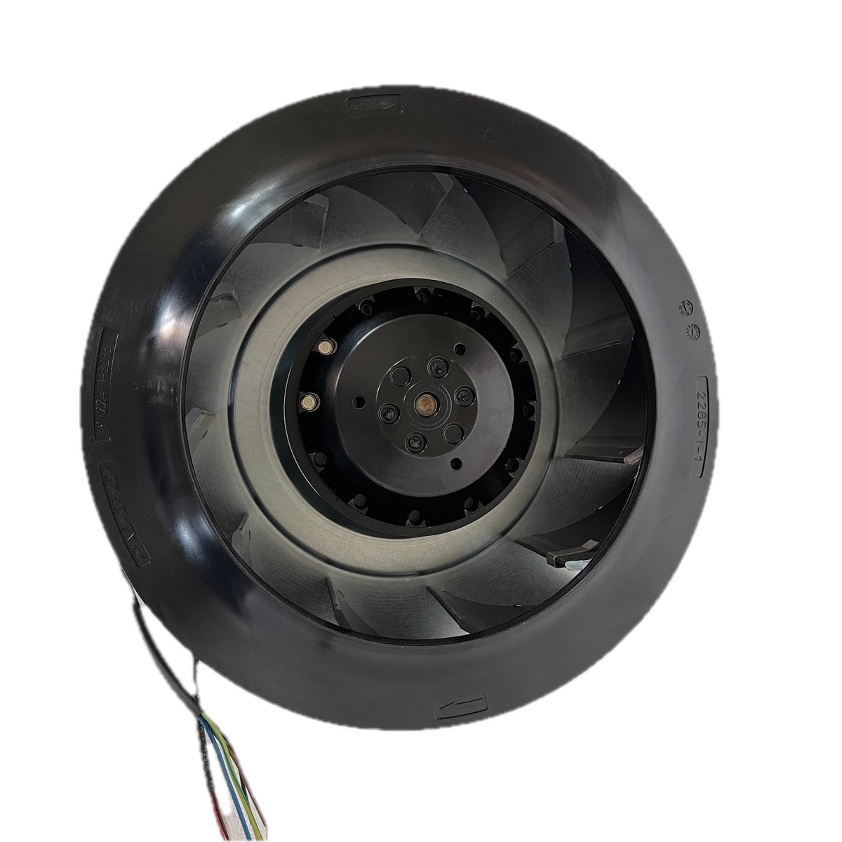 Front view of ebm-papst R2D225-AP02-09 centrifugal fan