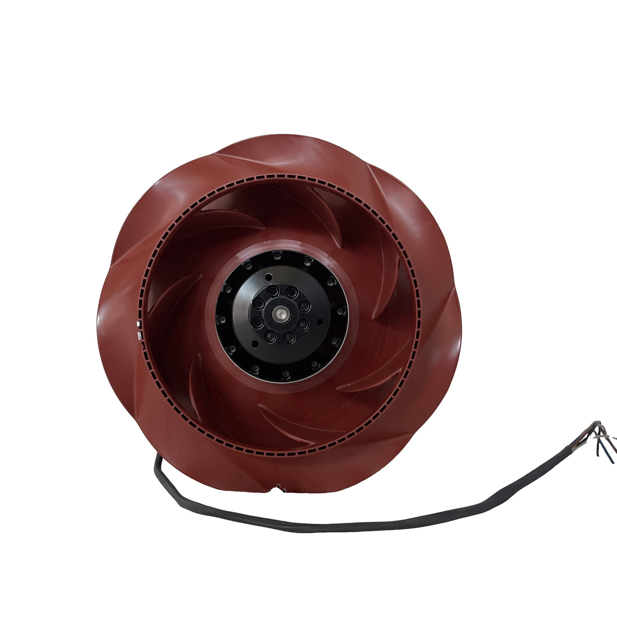 Front view of ebm-papst R2D250-RA10-15 centrifugal fan