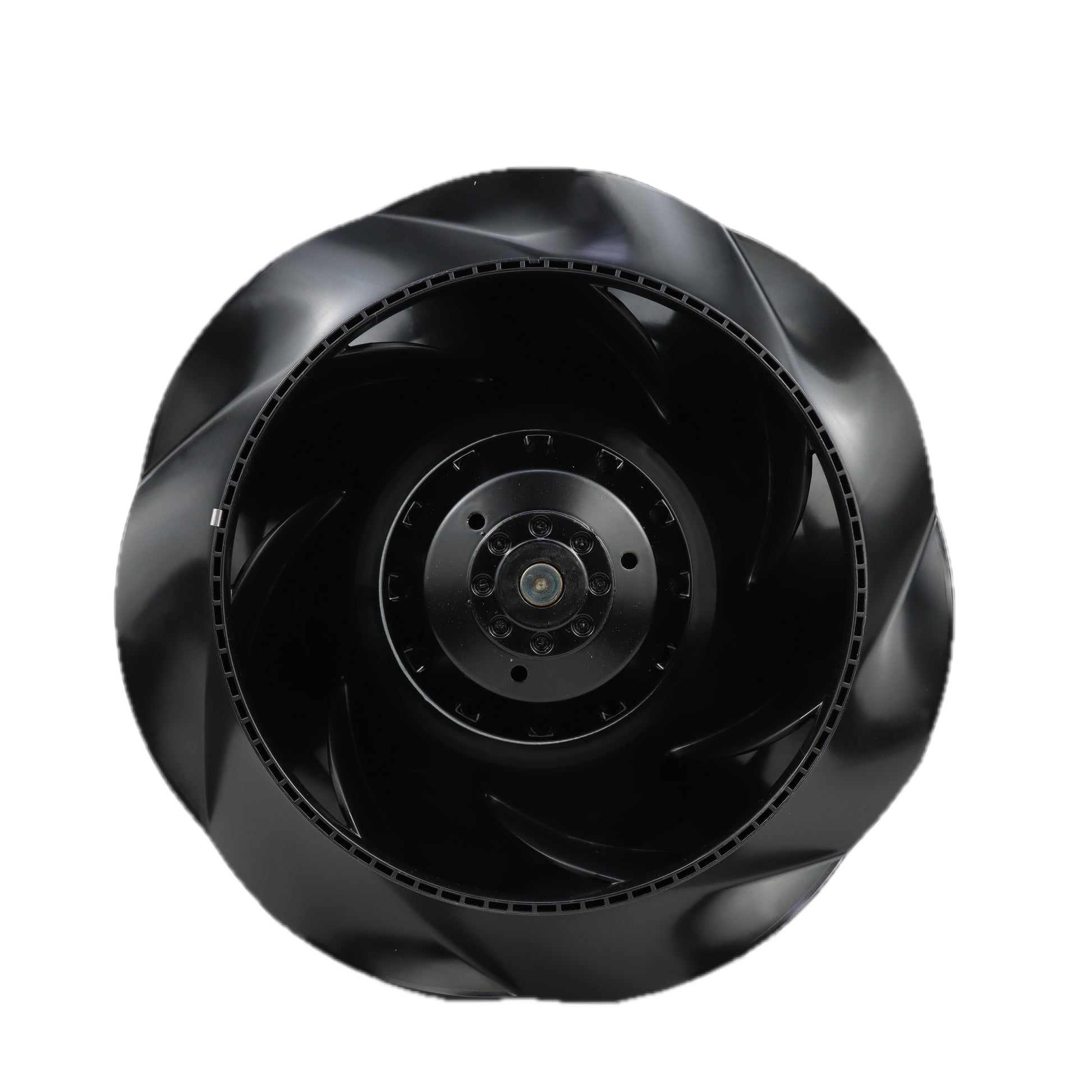 Front view of ebm-papst R2D250-RA28-17 centrifugal fan
