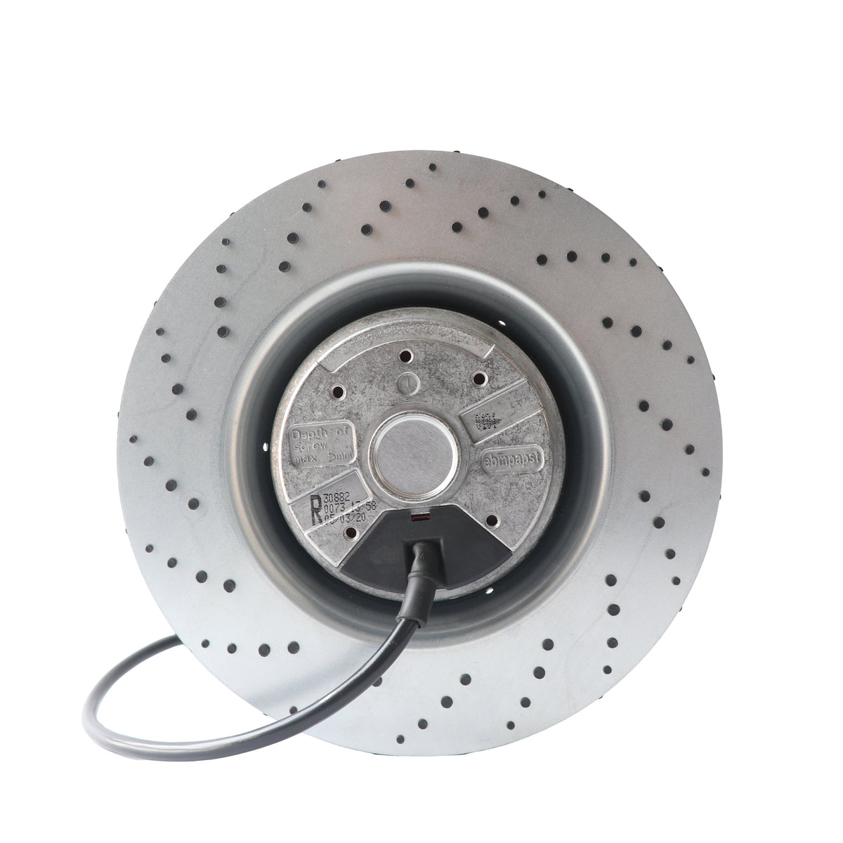 Back view of ebm-papst R2E180-CB28-01 centrifugal fan