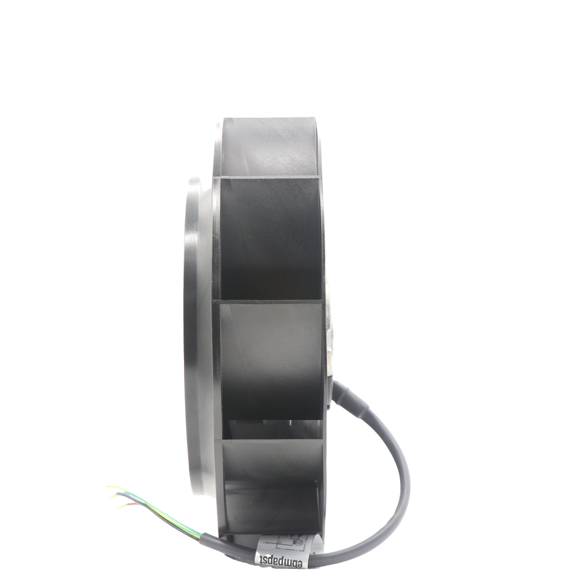 Side view of ebm-papst R2E220-AB08-12 centrifugal fan