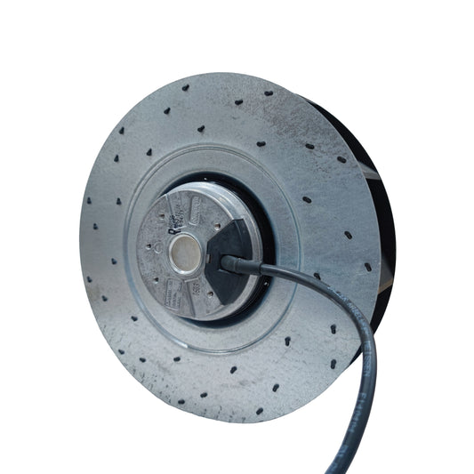 Front view of ebm-papst R2E225-AT52-19 centrifugal fan