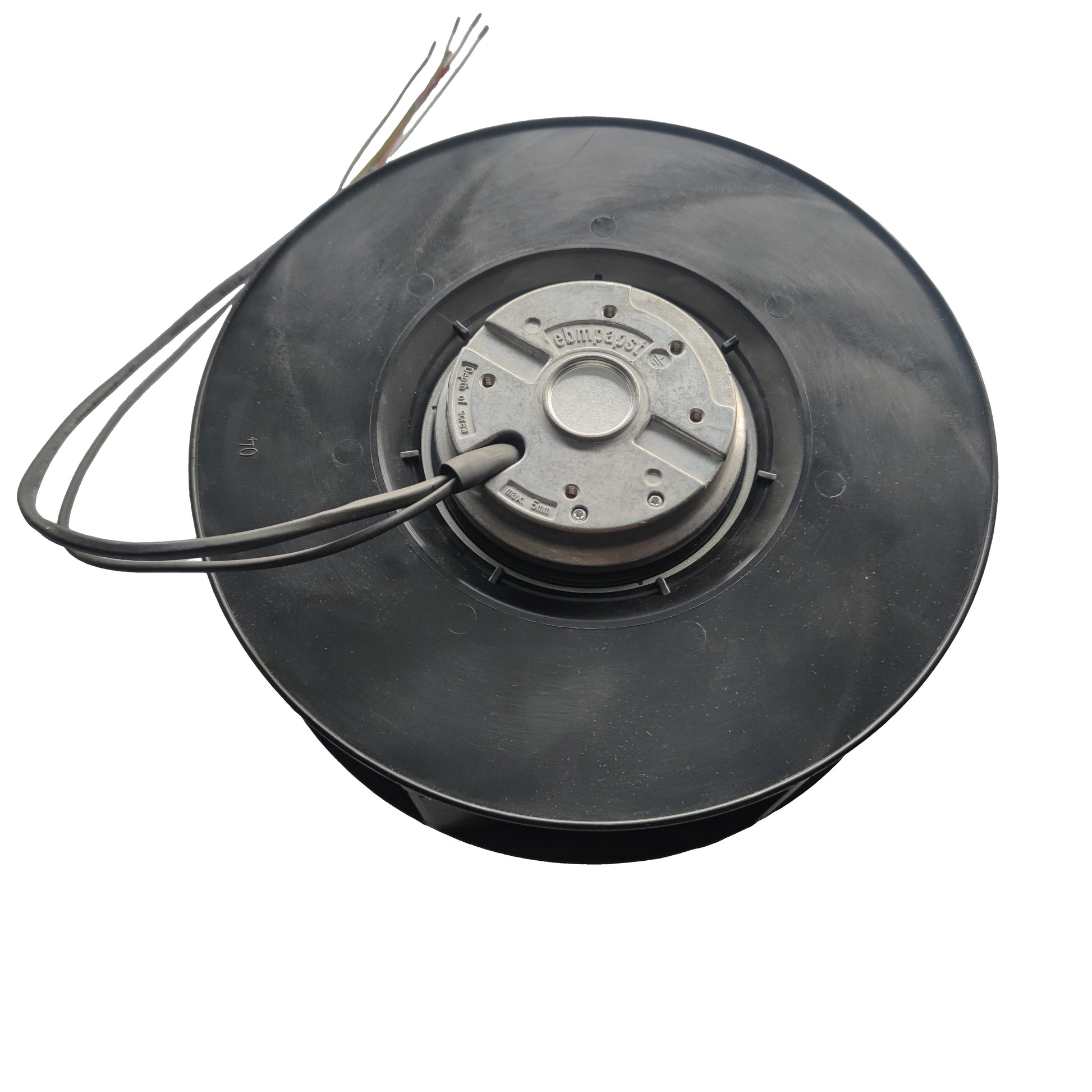 Front view of ebm-papst R2E225-BD92-19 centrifugal fan