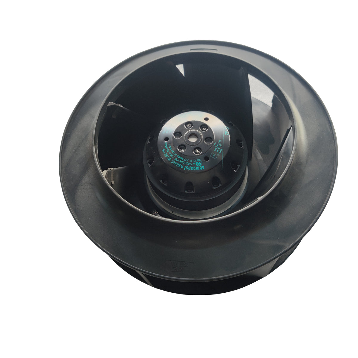 Back view of ebm-papst R2E225-BD92-19 centrifugal fan