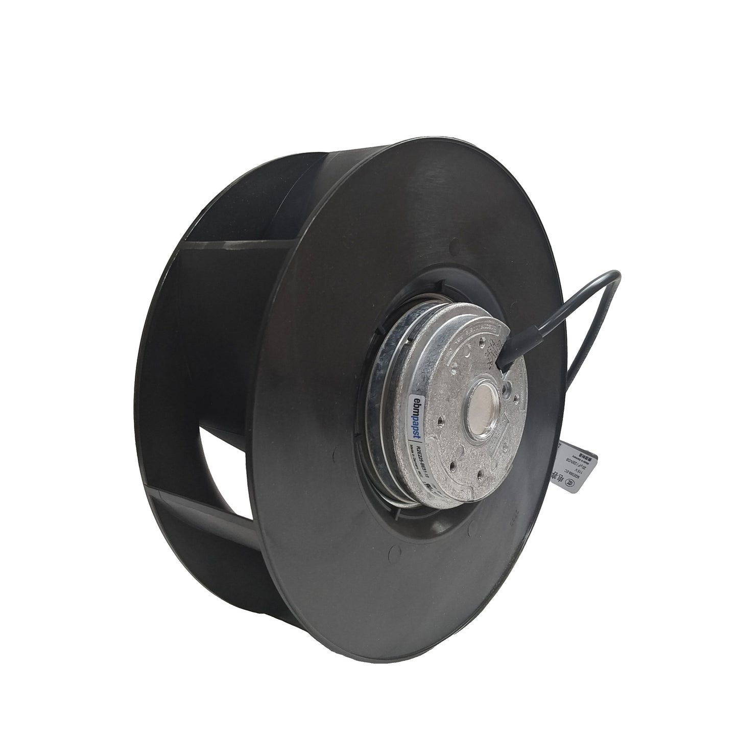 Side view of ebm-papst R2E225-BE51-13 centrifugal fan