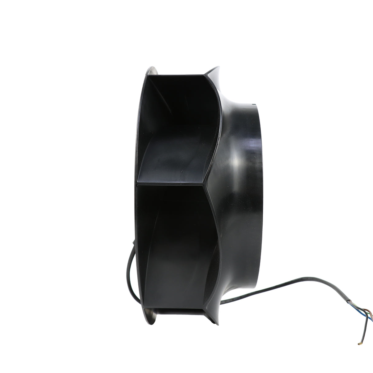 Side view of ebm-papst R2E225-RA92-23 centrifugal fan