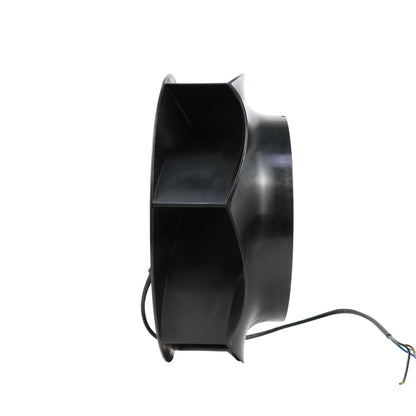 Side view of ebm-papst R2E225-RA92-23 centrifugal fan