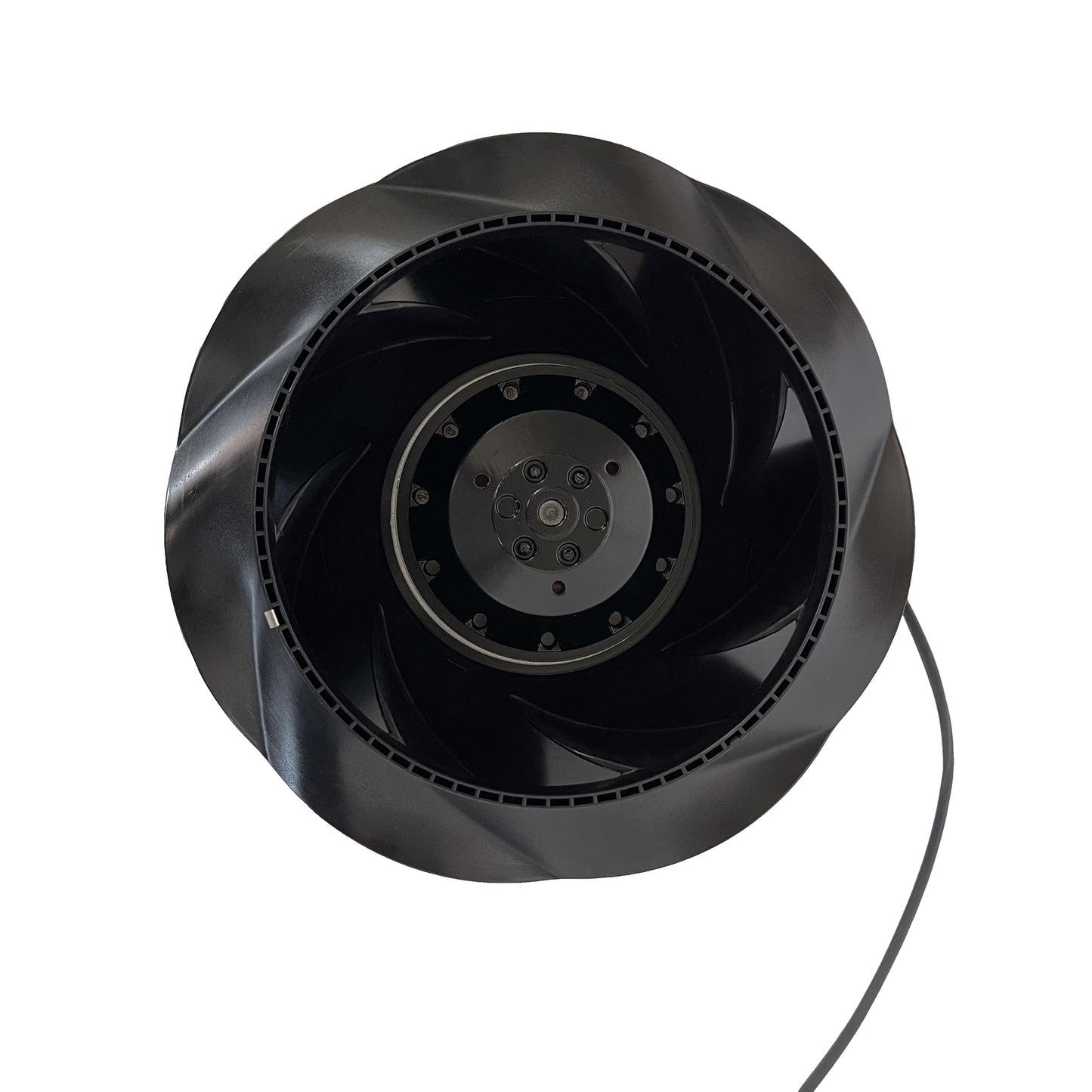 Front view of ebm-papst R2E225-RA92-37 centrifugal fan
