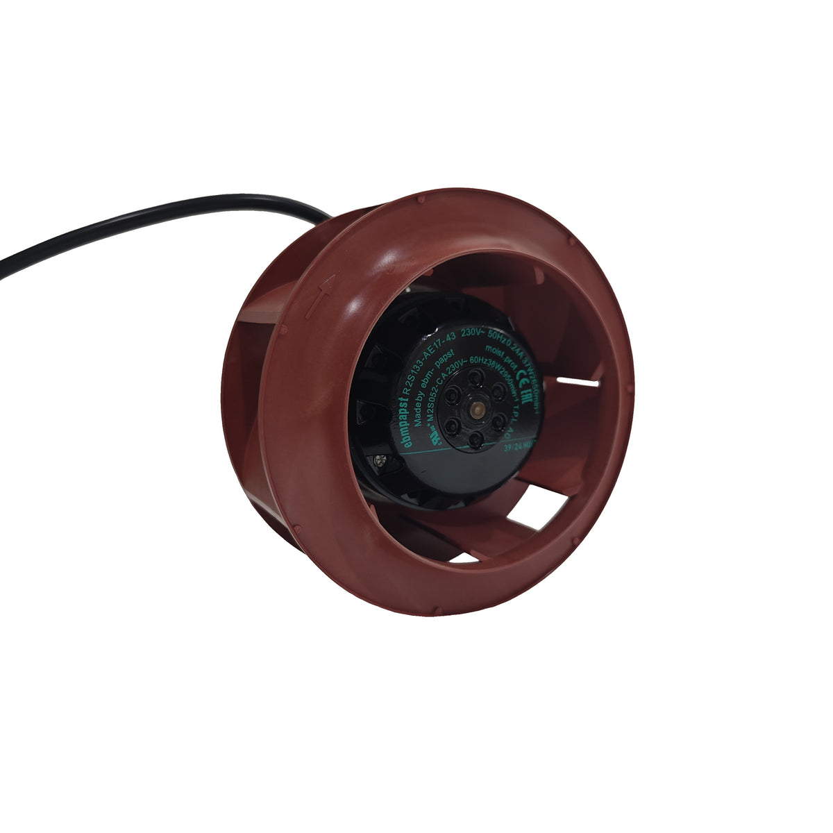 Front view of ebm-papst R2S133-AE17-43 centrifugal fan