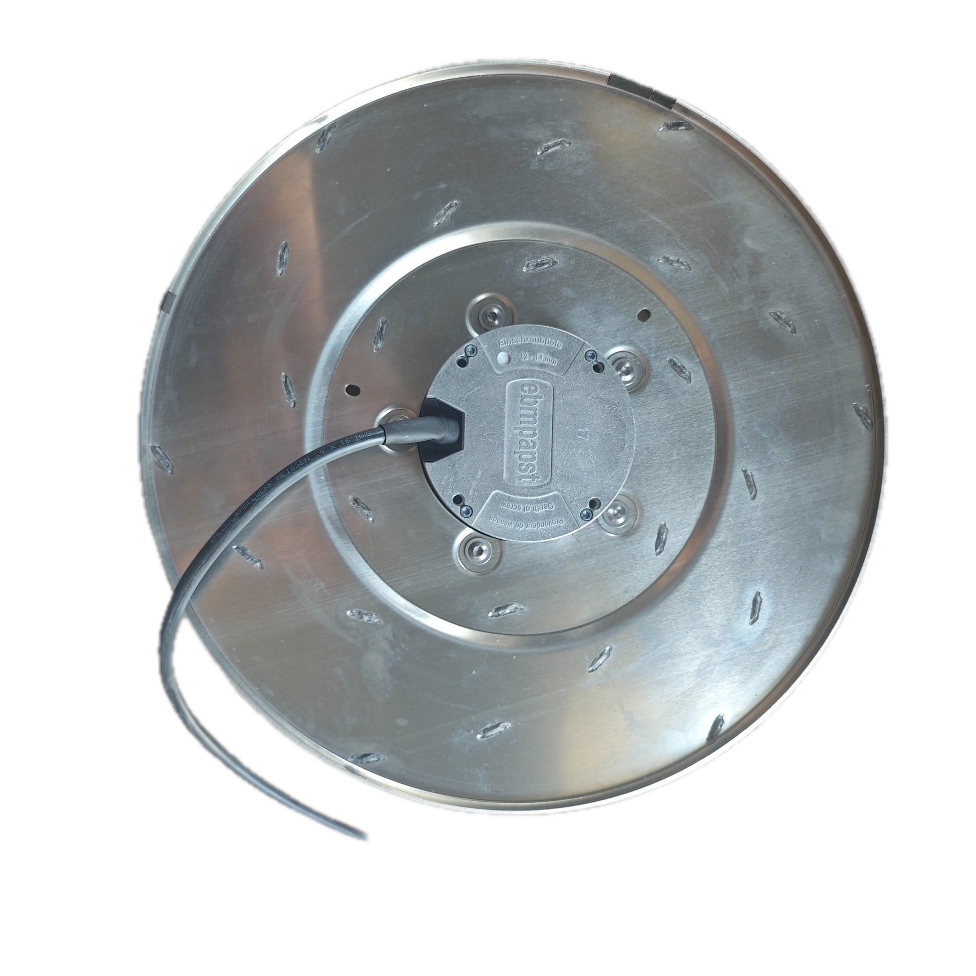 Back view of ebm-papst R3G355-AM08-30 centrifugal fan