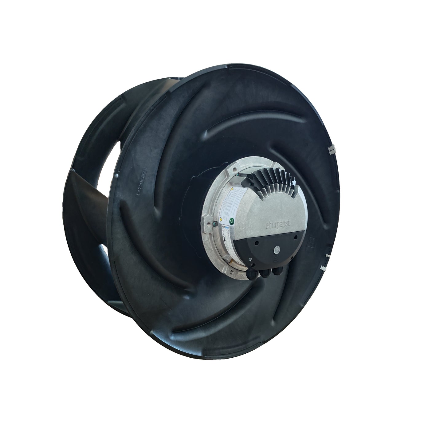 Side view of ebm-papst R3G630-FB32-03 centrifugal fan