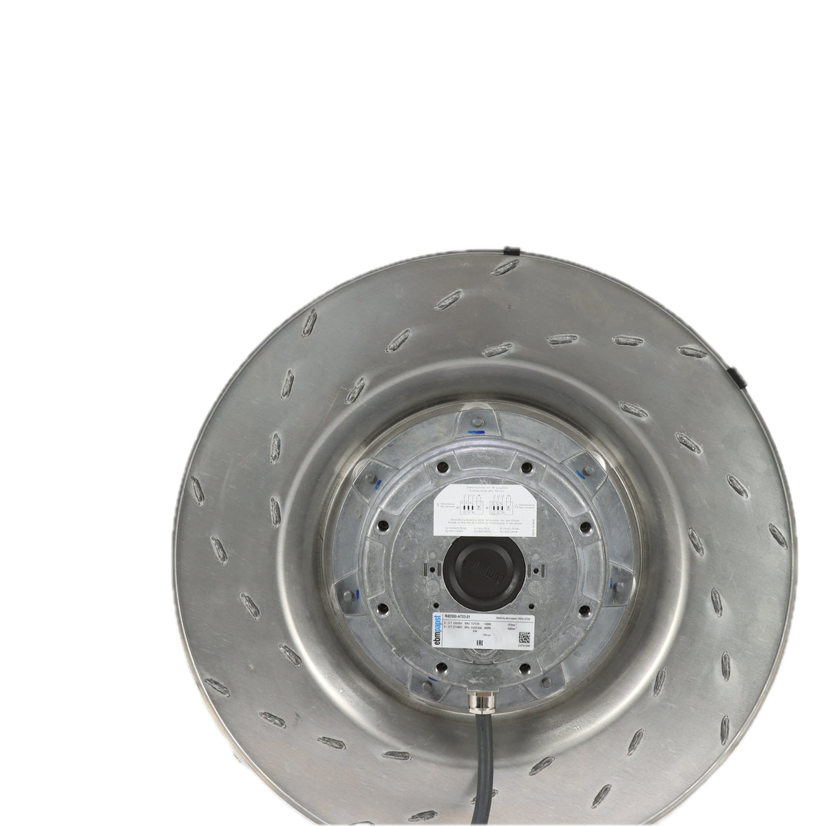 Back view of ebm-papst R4D500-AT03-01 centrifugal fan