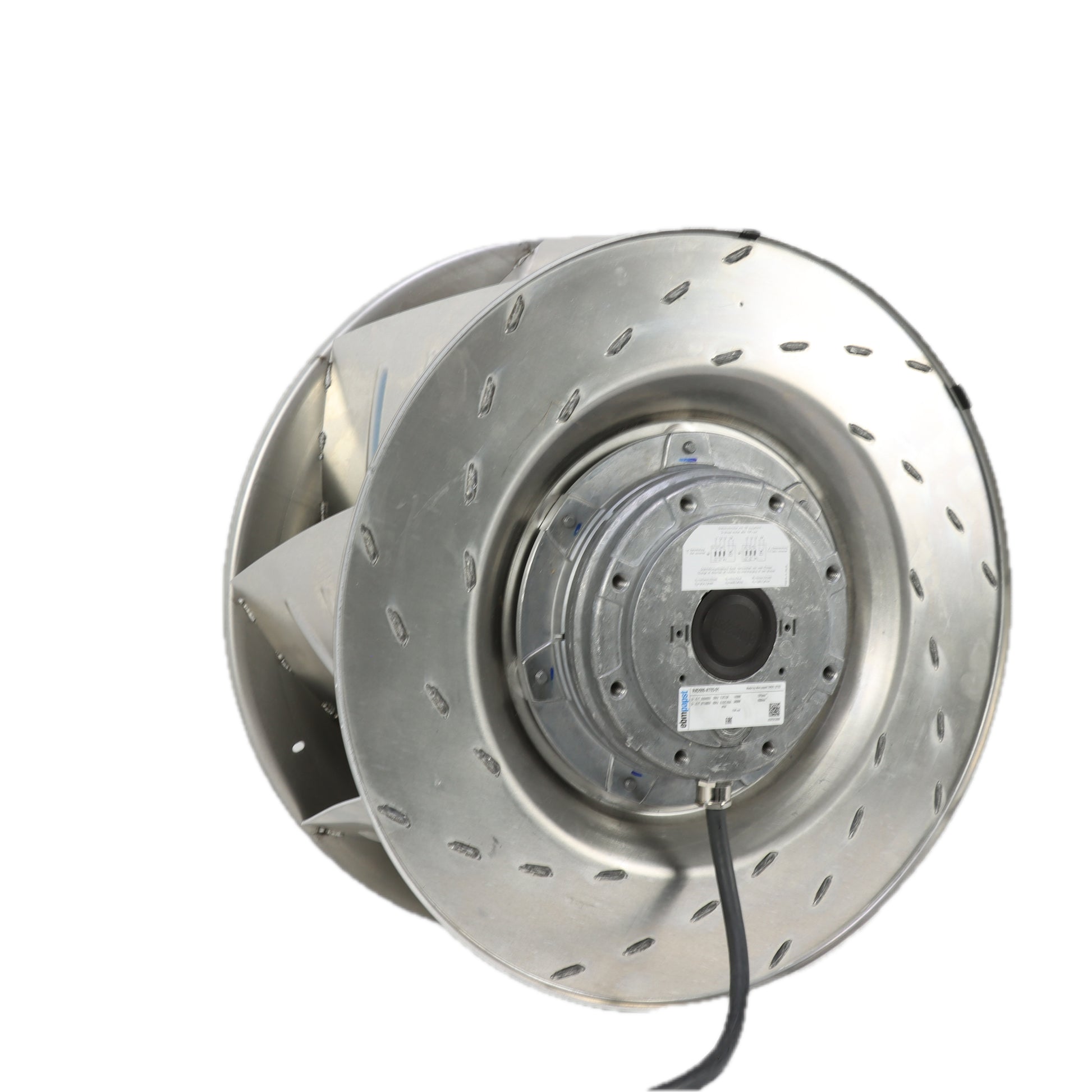 Side view of ebm-papst R4D500-AT03-01 centrifugal fan