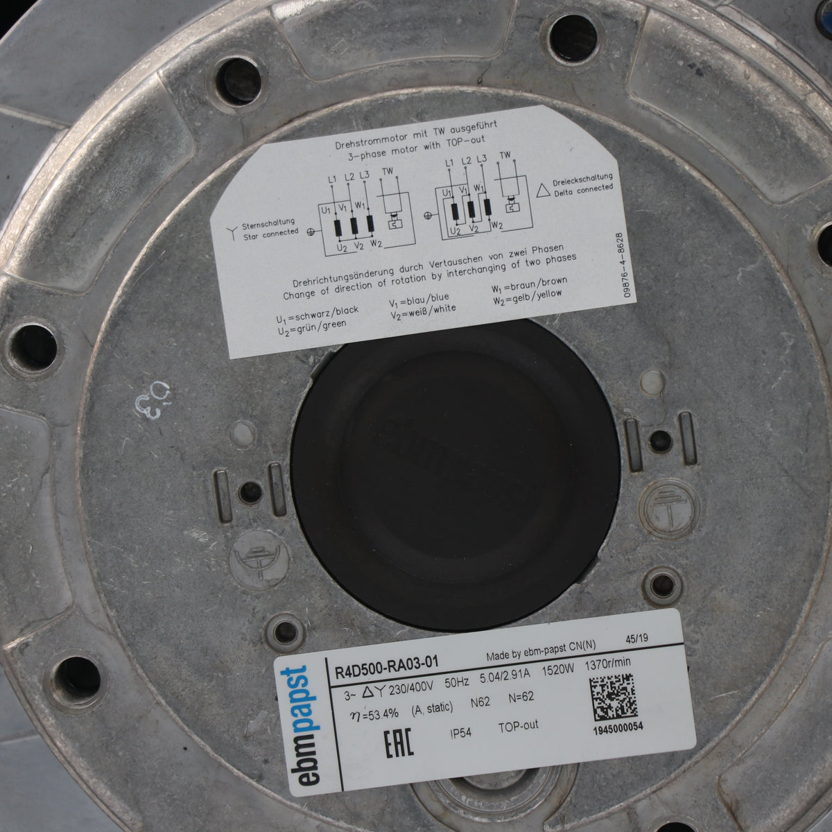 Industrial Fan ebm-papst R4D500-RA03-01 650Pa