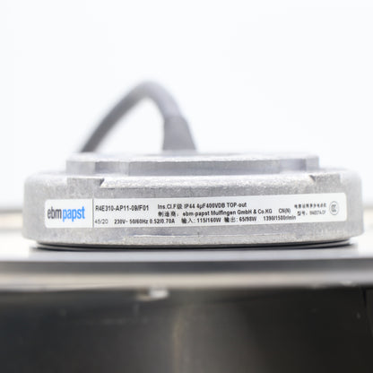 Nameplate detail of ebm-papst R4E310-AP11-09 centrifugal fan