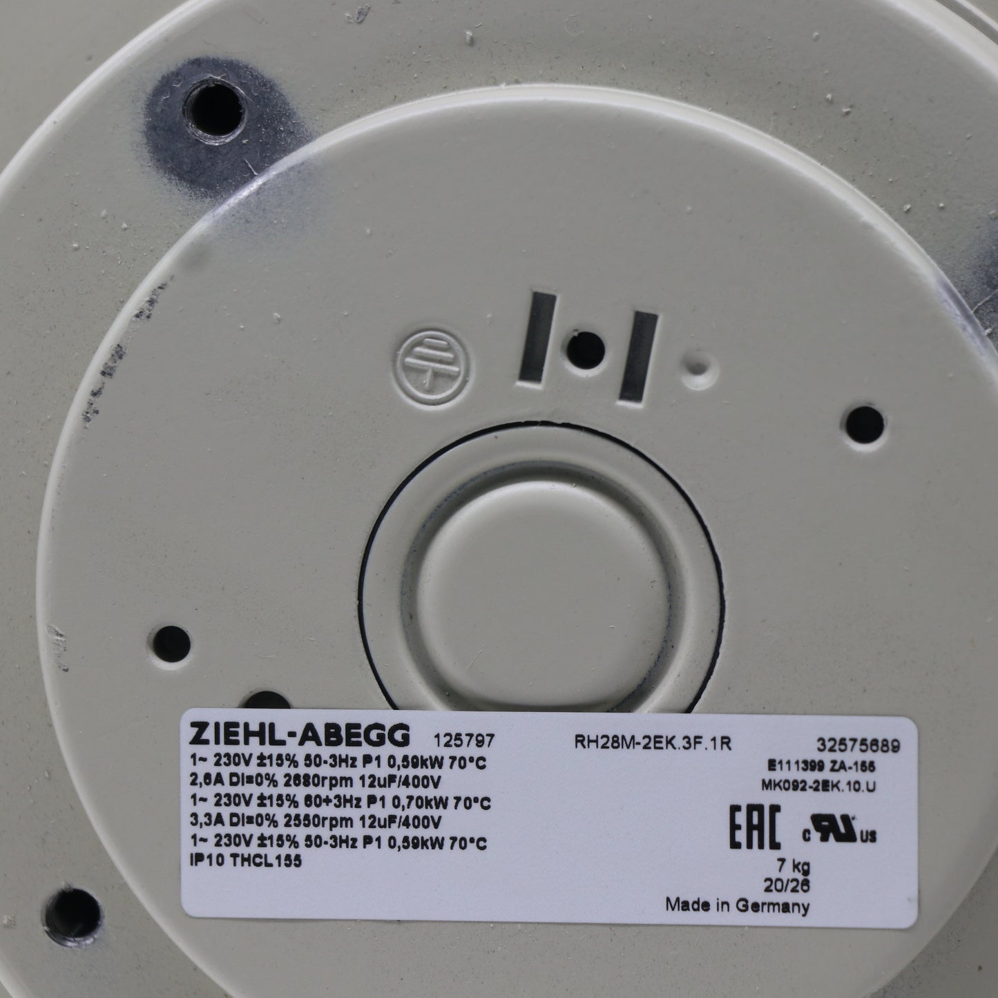 ZIEHL-ABEGG RH28M-2EK.3F.1R 2680RPM 280mm Centrifugal Fan - Replacement Fan