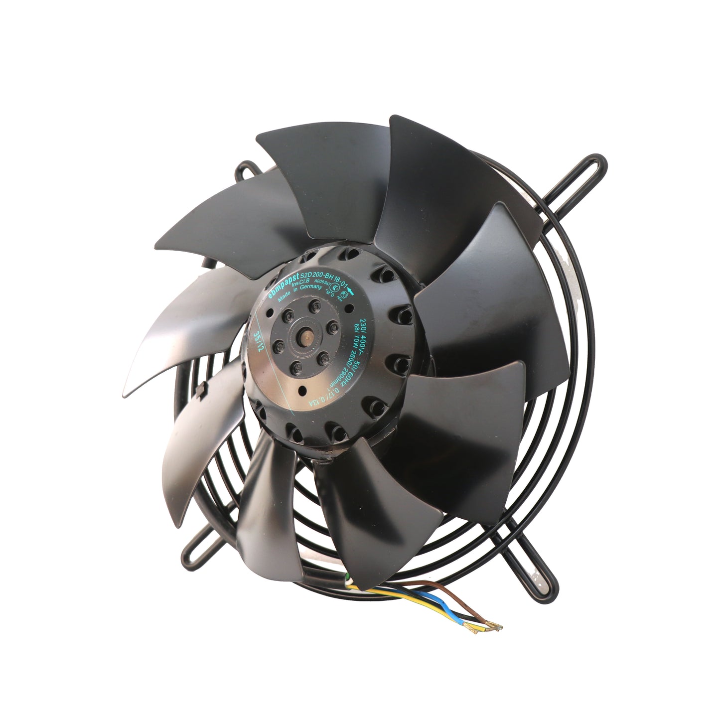 Side view of ebm-papst S2D200-BH18-01 axial fan