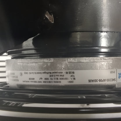 Nameplate detail of ebm-papst S4E350-AP06-30/A06 axial fan