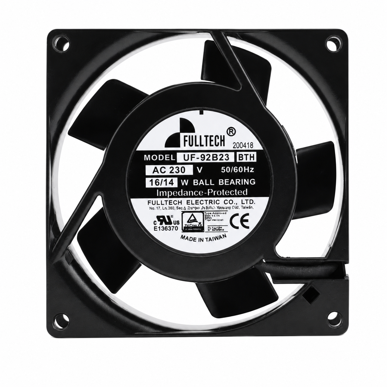 FULLTECH UF-92B23BTH AC Axial Fan 230VAC 50/60Hz Ball Bearing