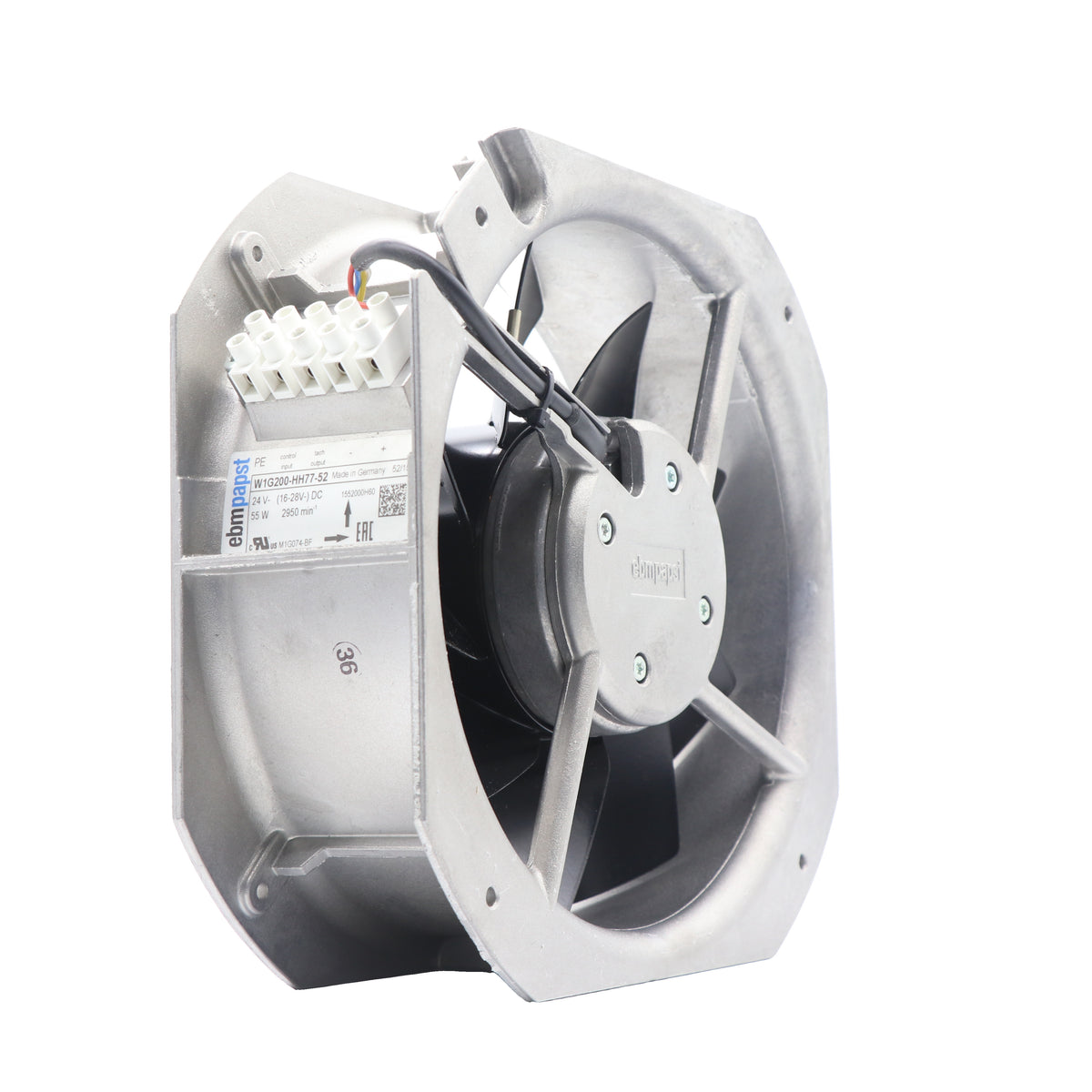 Back view of ebm-papst W1G200-HH77-52 axial fan