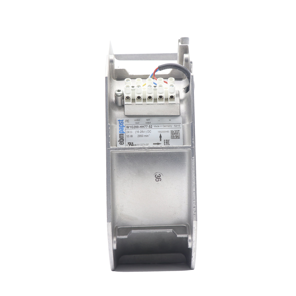 Side view of ebm-papst W1G200-HH77-52 axial fan