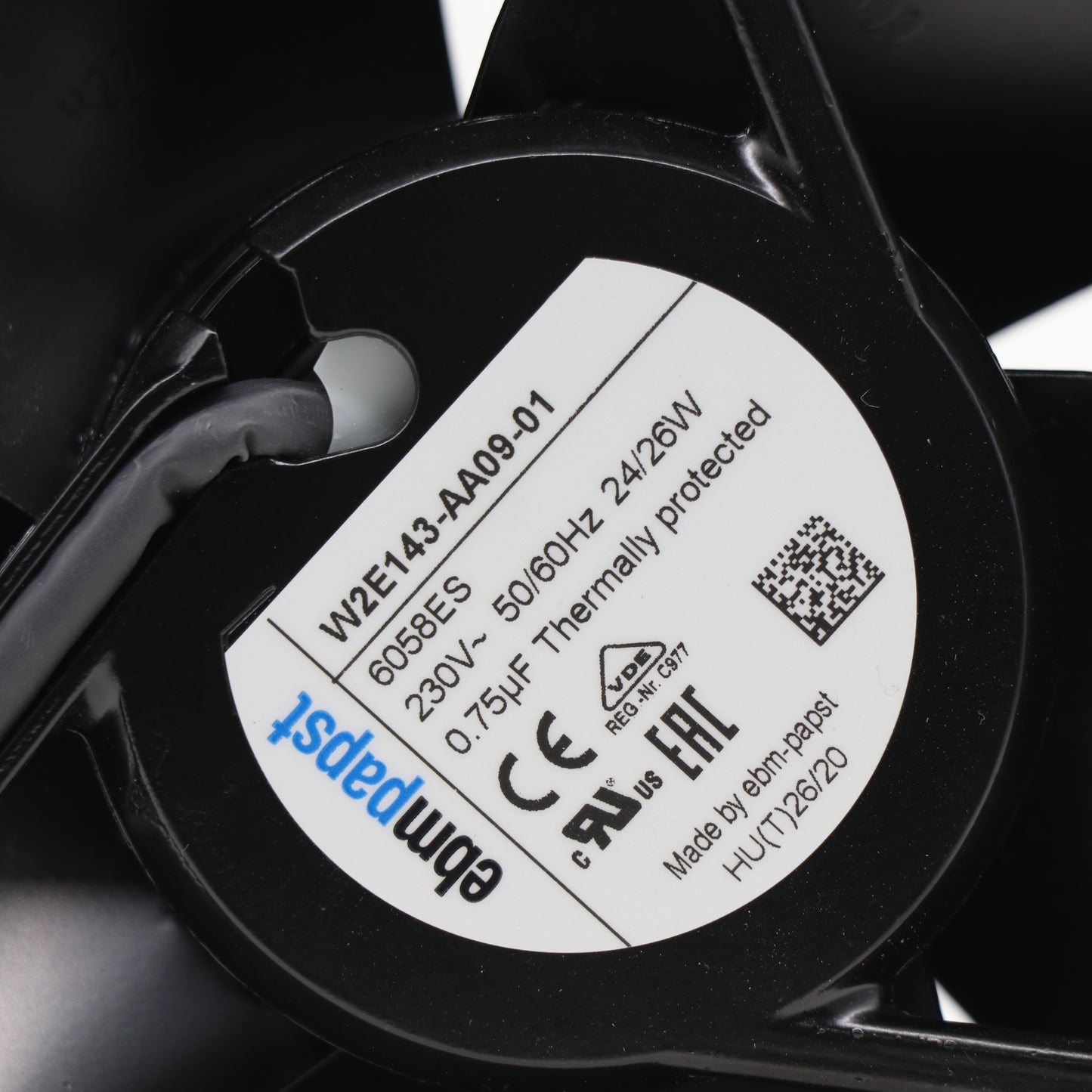 ebmpapst W2E143-AA09-01 Axial Fan 172φ*51mm 230V 2860RPM 375m³/h 24W 70Pa