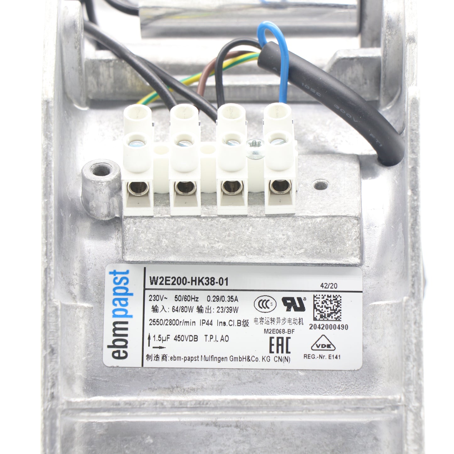 ebm-papst W2E200-HK38-01 AC Axial Fan 230V 225×225×80mm 885–1005m³/h