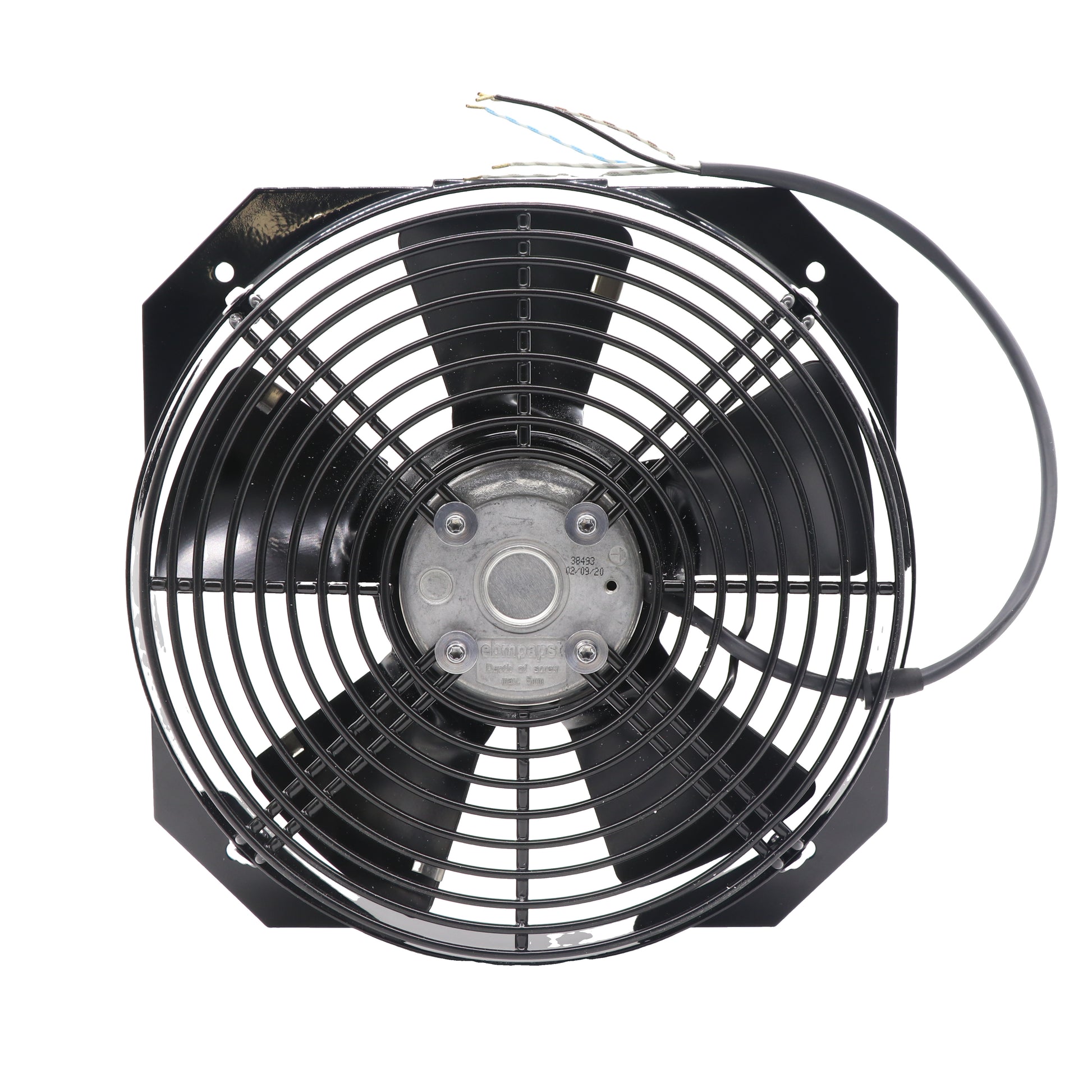 Front view of ebm-papst W2E250-EC01-06 axial fan