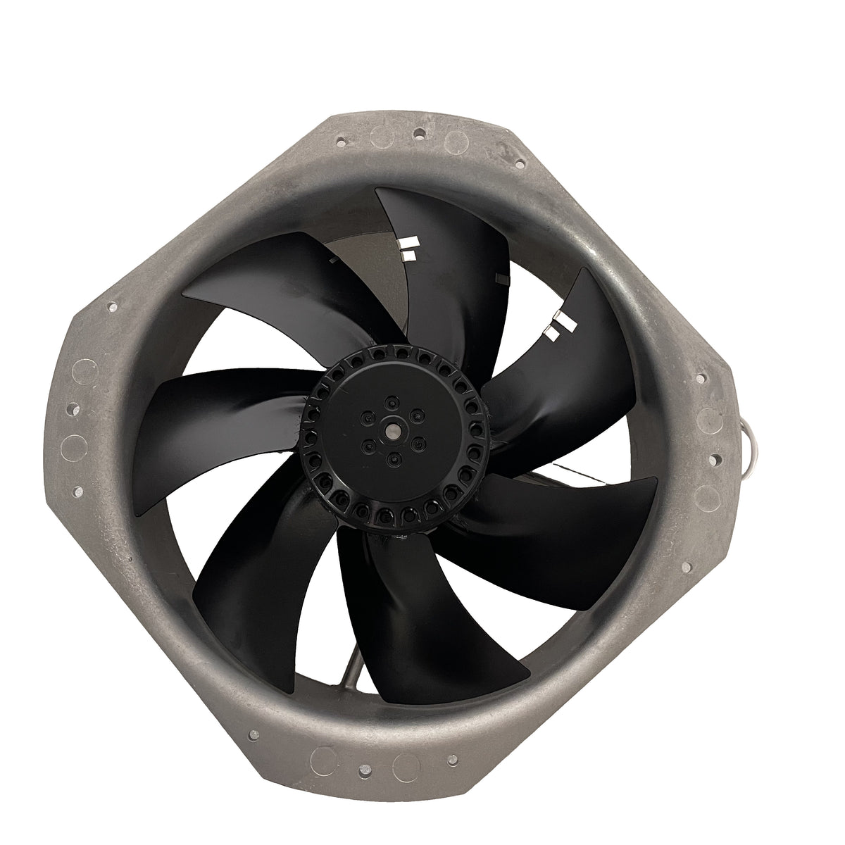 Front view of ebm-papst W2E250-HJ28-01 axial fan