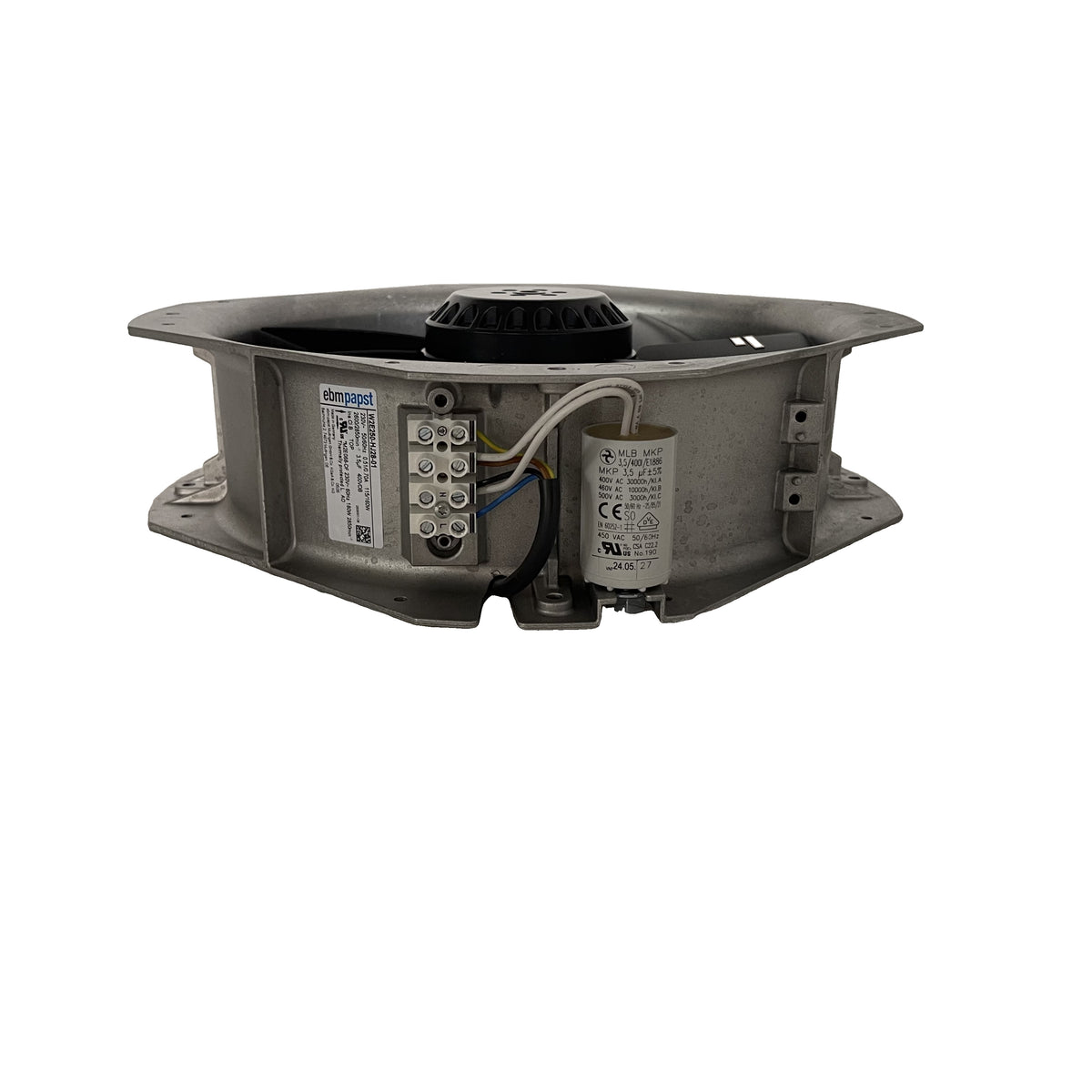 Side view of ebm-papst W2E250-HJ28-01 axial fan