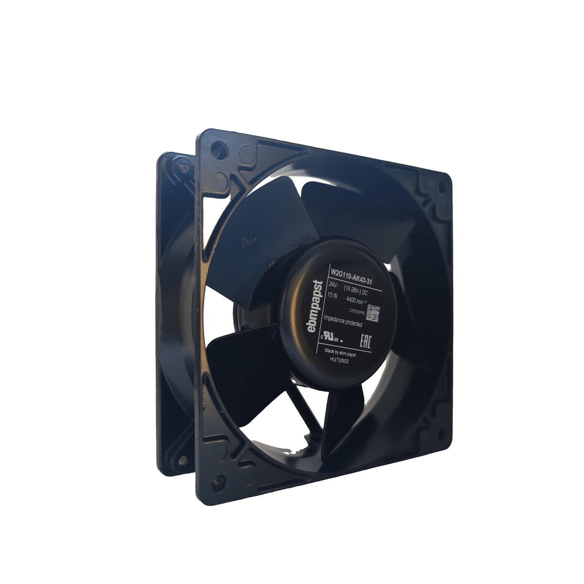 Side view of ebm-papst W2G110-AK43-31 axial fan
