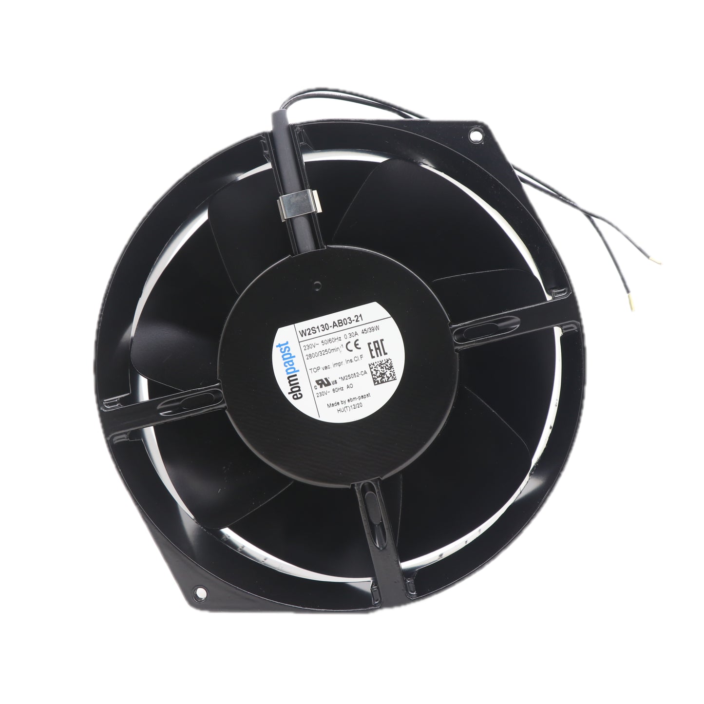 Back view of ebm-papst W2S130-AB03-21 axial fan