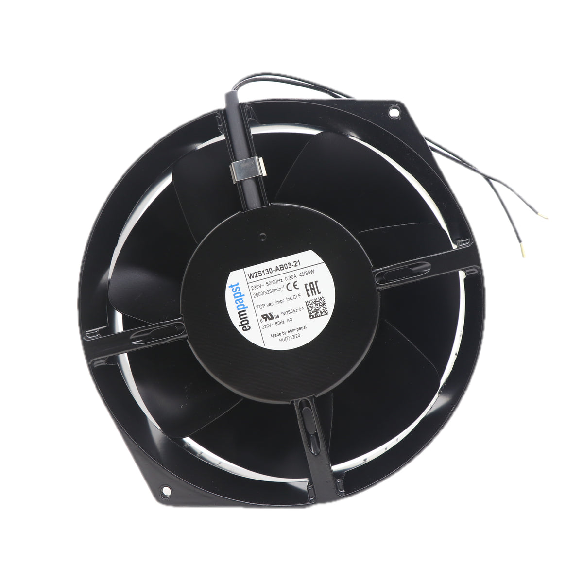 Back view of ebm-papst W2S130-AB03-21 axial fan