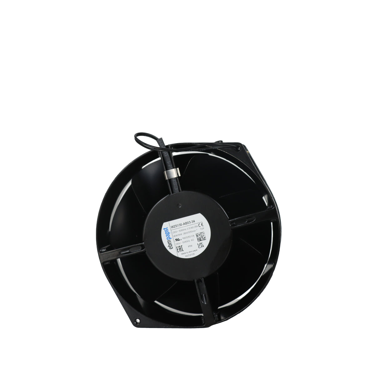 Front view of ebm-papst W2S130-AB03-34 axial fan